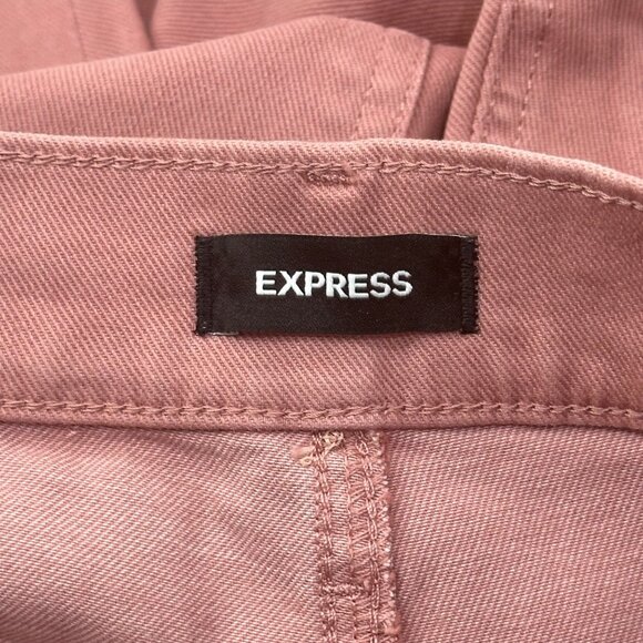 Express Womens Straight Ankle High Rise Pants Size 6R Mauve Pink Raw Hem - Picture 3 of 12